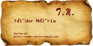 Tódor Mária névjegykártya